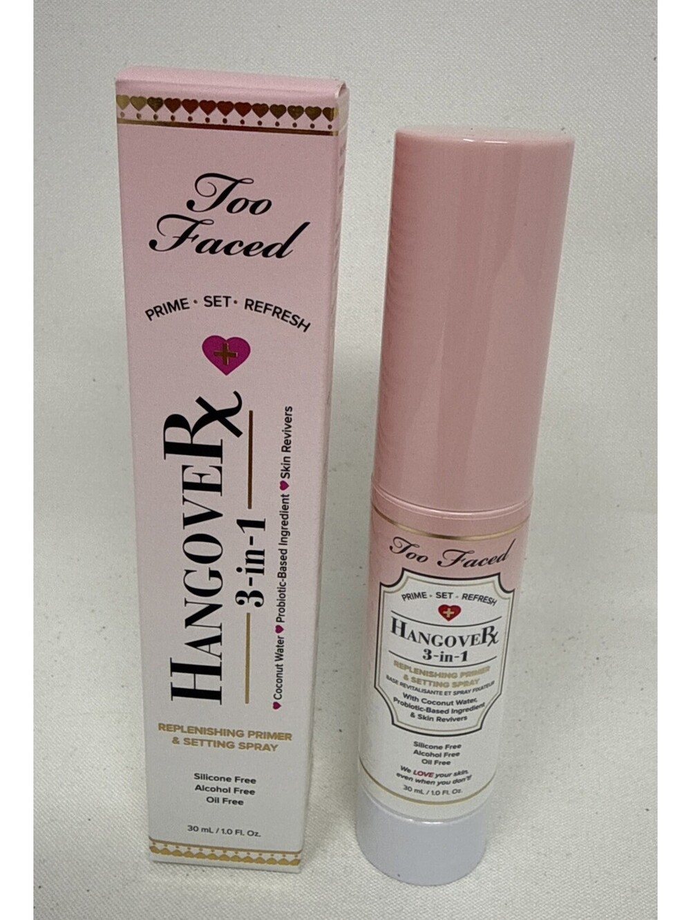 Too Faced Hangover RX 3-in-1 Replenishing Primer & Setting Spray 1 oz. NIB RN 1